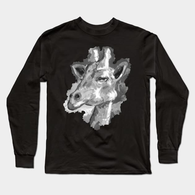 Giraffe Lover Black and White Long Sleeve T-Shirt by mailsoncello